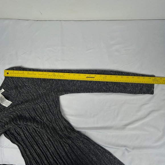 Max Studio Sweater Women Large Grey Pleated Scoop Neck Ribbed Tunic - Picture 10 of 11